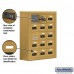 Salsbury Cell Phone Storage Locker - with Front Access Panel - 5 Door High Unit (8 Inch Deep Compartments) - 15 A Doors (14 usable) - Gold - Surface Mounted - Resettable Combination Locks